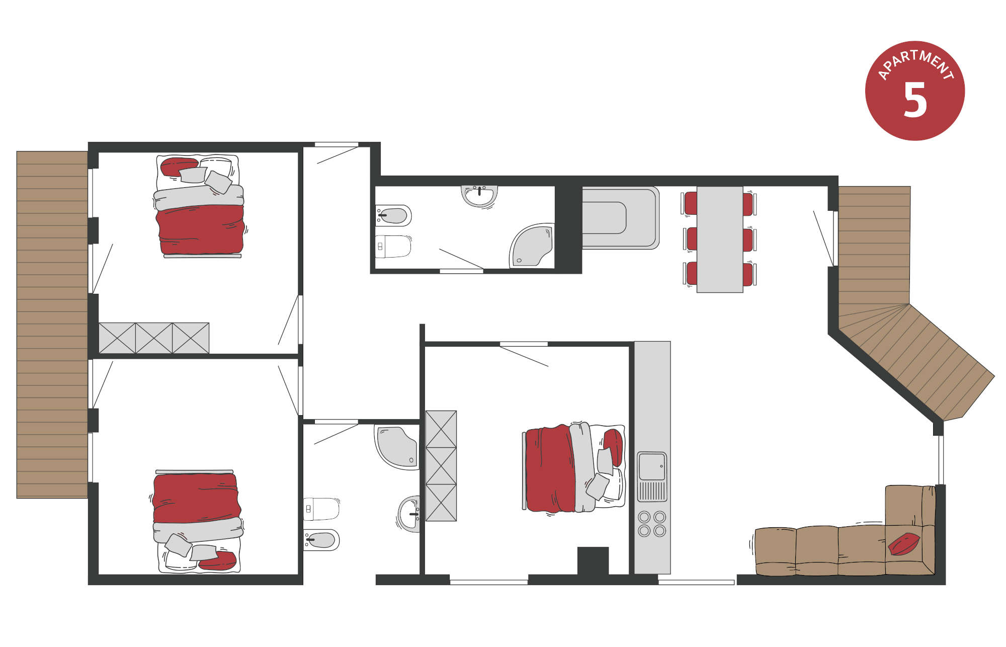 4-room apartment on the 2nd floor